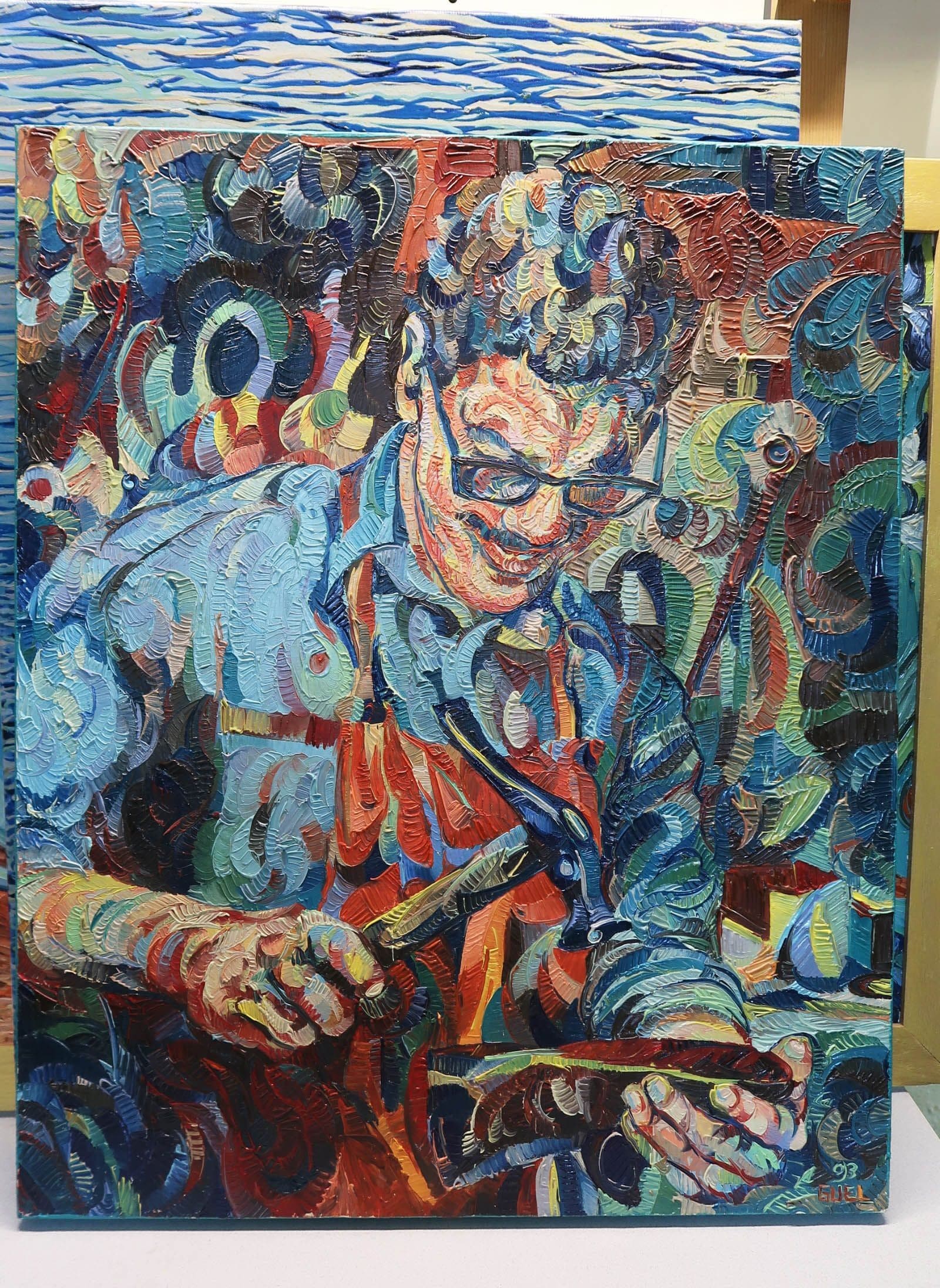 Painting of the 1993 authentic original Sapateiro showing off the texture