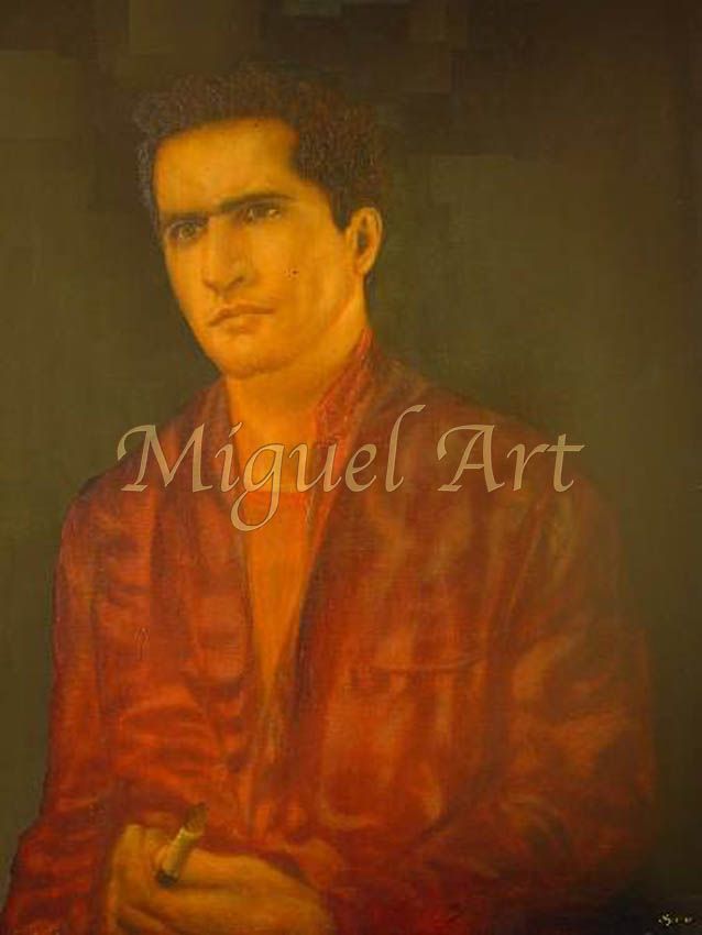 Painting 062 titled Miguel is 24 x 32 inches it is an authentic original and watermarked
