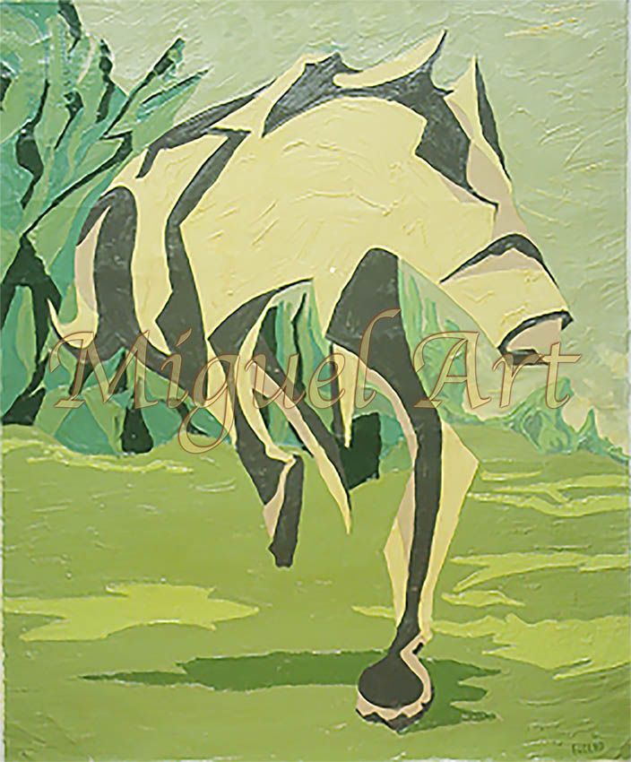 Painting 002 titled Cavalo 35 x 39 inches it is an authentic original and watermarked