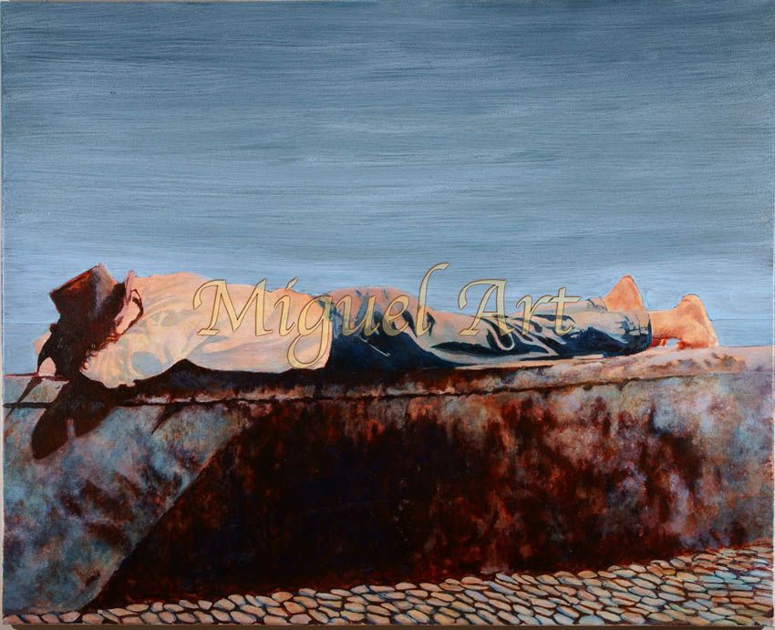 Painting 018 titled Asleep by the Bay is 42 x 52 inches it is an authentic original and watermarked