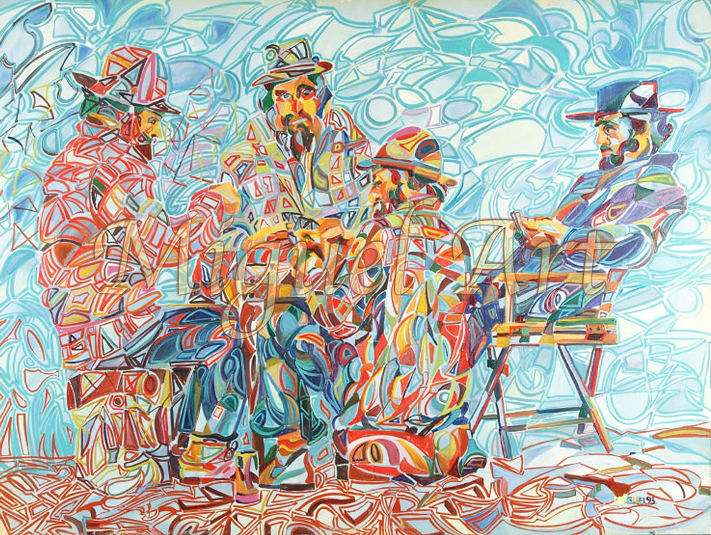 Painting 009 titled All In is 36 x 48 inches it is an authentic original and watermarked